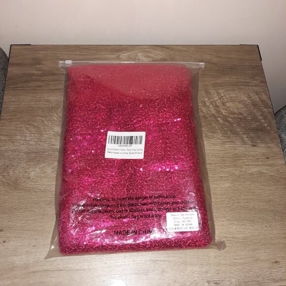 90x90 Inch Sequin Tablecloth Drapes Glitter Fabric Wedding Party Table Overlay - Picture 8 of 8